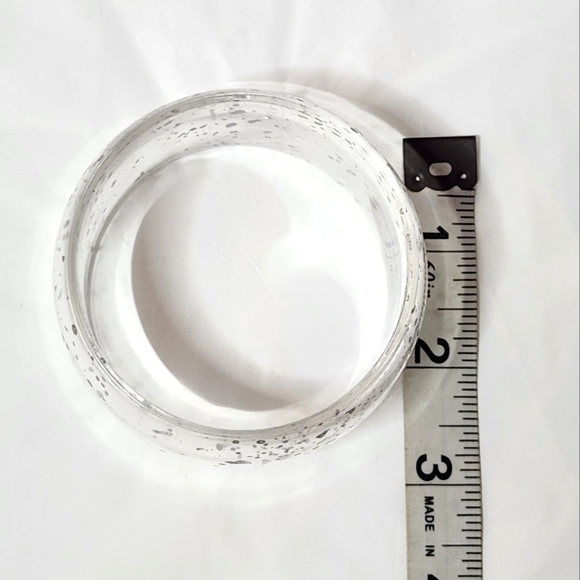 Vintage Clear Splatter Bangle Bracelet - Picture 4 of 5